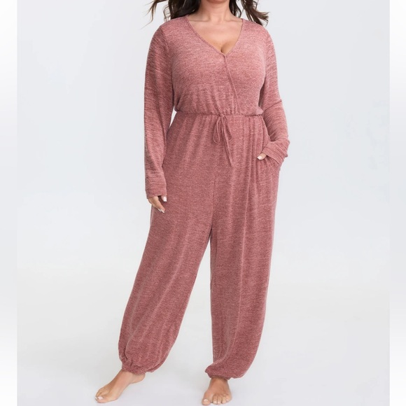 BloomChic Pants - BloomChic Heathered Red Women's Jumpsuit